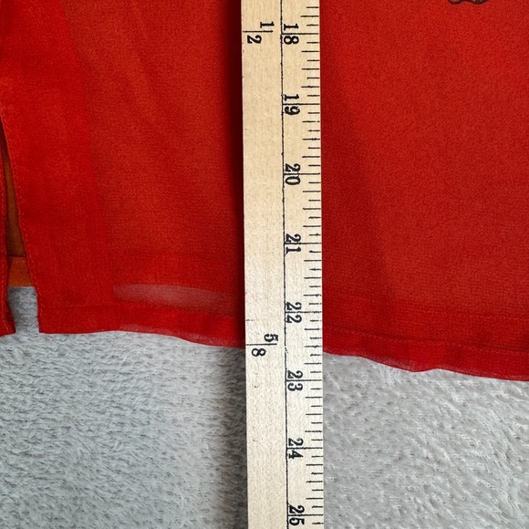 Vintage Pretty Pink Button Up Shirt Womens L Orange Preowned Animal Print Summer - Picture 4 of 5